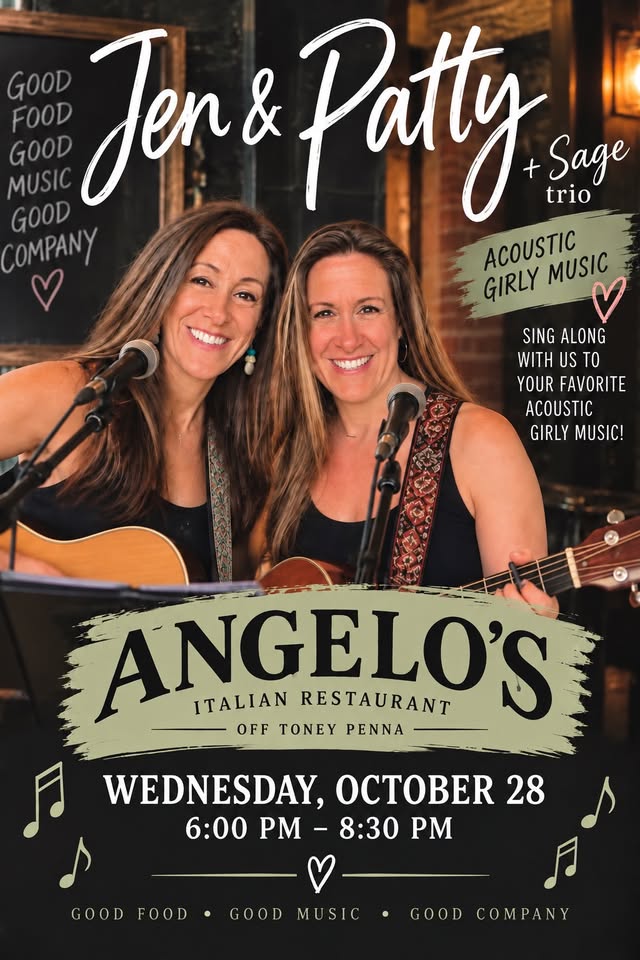 Promotional flyer for Jen & Patty + Sage Trio