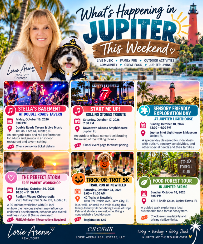 Jupiter Weekend Events Guide — What's Happening Around Town promotional artwork